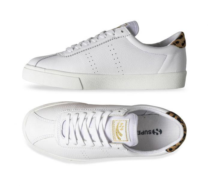SUPERGA 2843 - Leopard Womens White Leather Sneaker FOOTWEAR - Zabecca Living