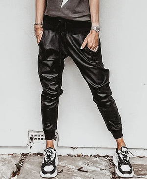 SUZY D LONDON Vegan Leather Mix Ultimate Jogger - Black JOGGER - Zabecca Living