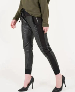 SUZY D LONDON Vegan Leather Mix Ultimate Jogger - Black JOGGER - Zabecca Living