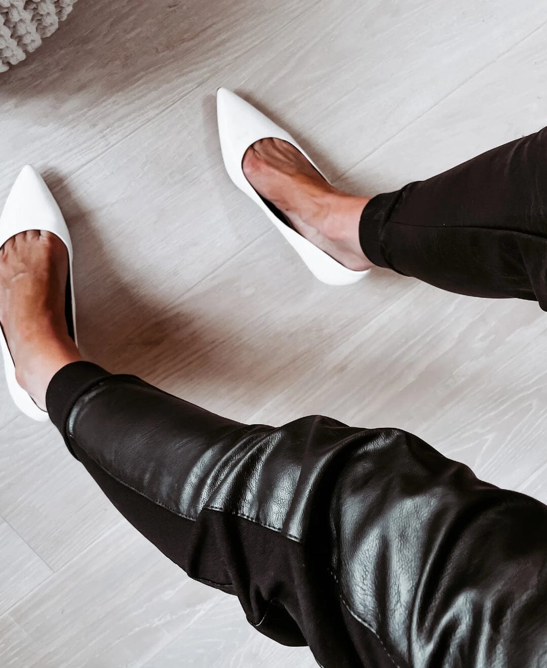 SUZY D LONDON Vegan Leather Mix Ultimate Jogger - Black JOGGER - Zabecca Living