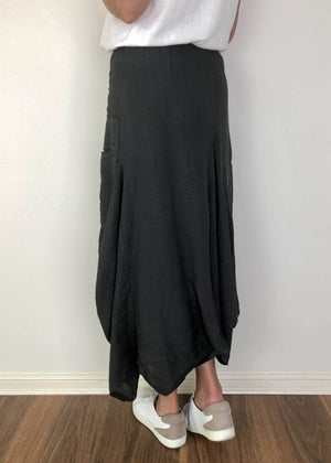 TALIA BENSON Italian Linen Skirt - Petrol Skirt - Zabecca Living