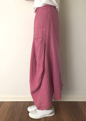 TALIA BENSON Italian Linen Skirt - Rasberry SKIRT - Zabecca Living