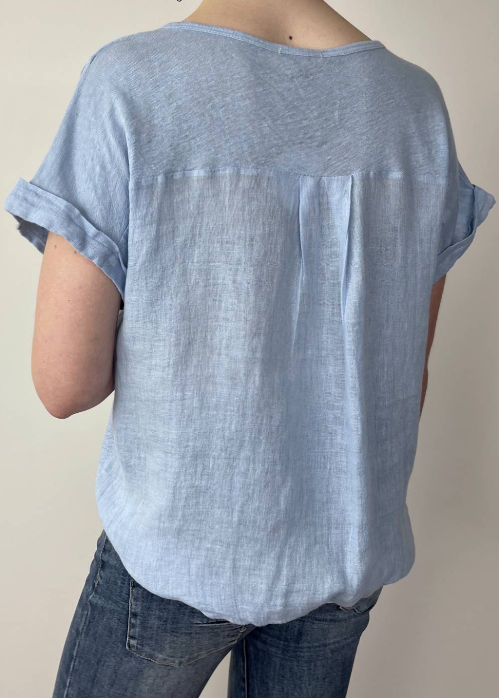TALIA BENSON Italian Linen T-Shirt With Band One Size - Ceil WOMENS TOP - Zabecca Living