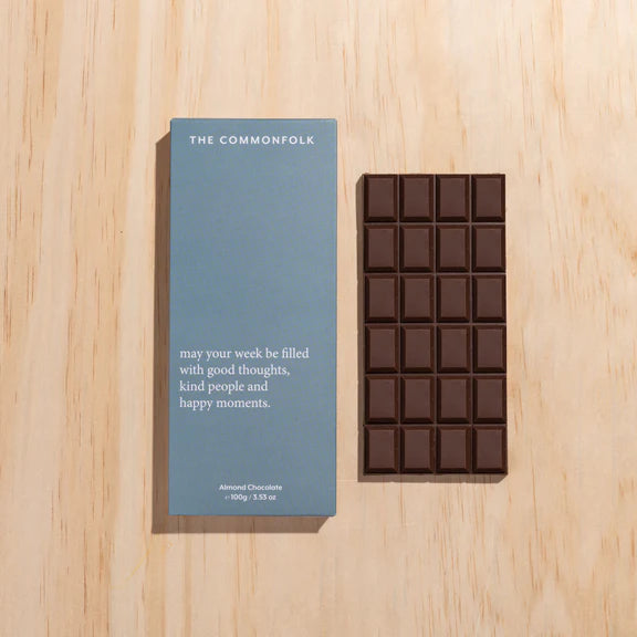THE COMMONFOLK Happy Moments Chocolate Block - Almond Chocolate - Zabecca Living