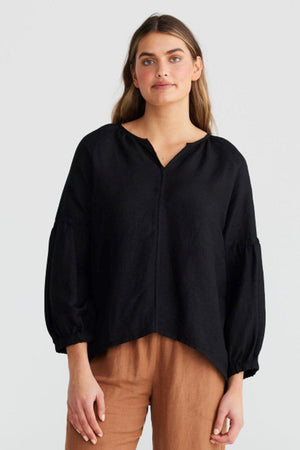 THE SHANTY CORPORATION Salerno Top - Black Shirts & Blouses - Zabecca Living