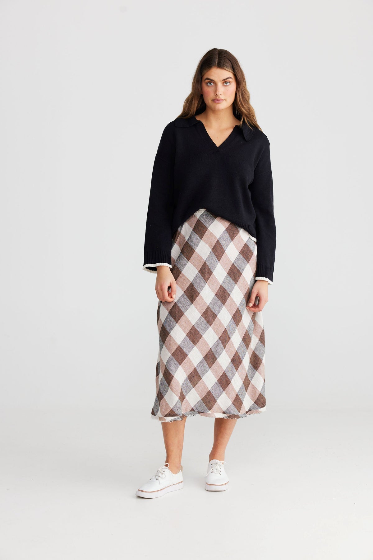 THE SHANTY CORPORATION Sicily Skirt - Luciana Check Skirt - Zabecca Living