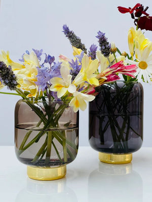 THE SOURCE Fleur Vase - Smoke VASE - Zabecca Living