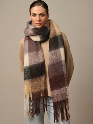 TIGER TREE Checkers Scarf - Earth scarf - Zabecca Living