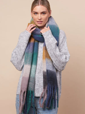 TIGER TREE Checkers Scarf - Grape scarf - Zabecca Living