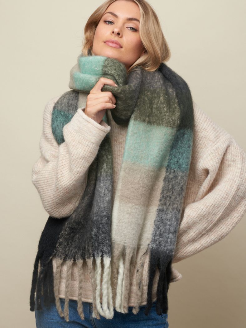 TIGER TREE Checkers Scarf - Kiwi scarf - Zabecca Living