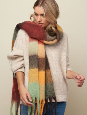 TIGER TREE Checkers Scarf - Pumpkin scarf - Zabecca Living