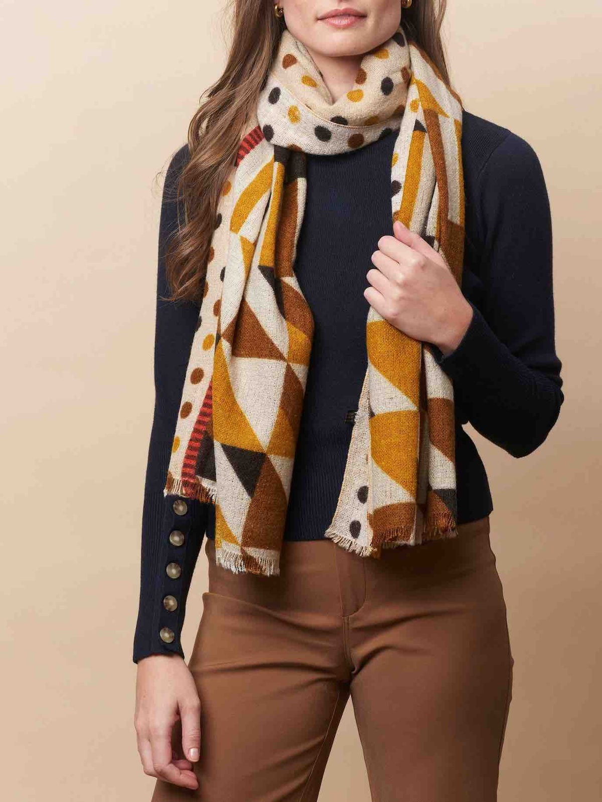 TIGER TREE Gold Retro Scarf scarf - Zabecca Living