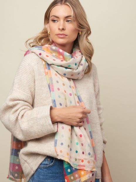 TIGER TREE She's Dotty Scarf - Cream scarf - Zabecca Living