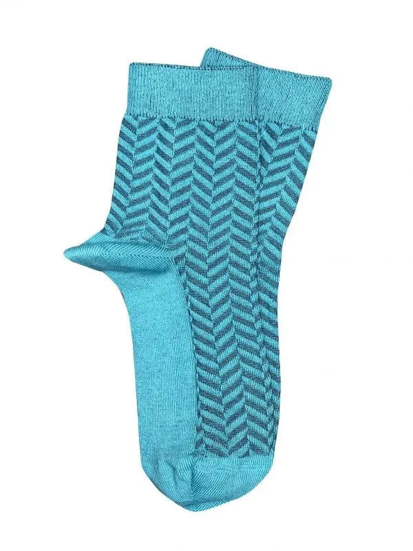 TIGHTOLOGY Herringbone Short Socks One Size - Blue Socks - Zabecca Living