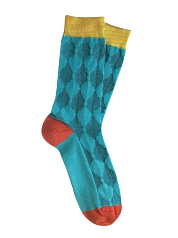 TIGHTOLOGY Odeon Cotton Socks - Teal Socks - Zabecca Living