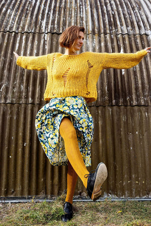 TIGHTOLOGY Summer Cotton Tights - Mustard TIGHTS - Zabecca Living