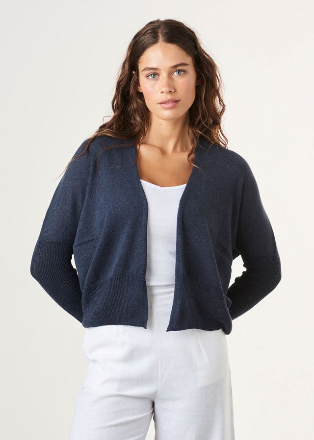 UIMI Nancy Egyptian Cotton Cardigan - Indigo Jumpers + Knitwear - Zabecca Living