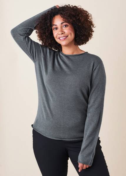 UIMI Phoebe Merino Top - Gunmetal Jumpers + Knitwear - Zabecca Living