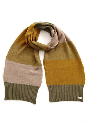 UIMI Piper Multi Stripe Merino Scarf - Olive scarf - Zabecca Living
