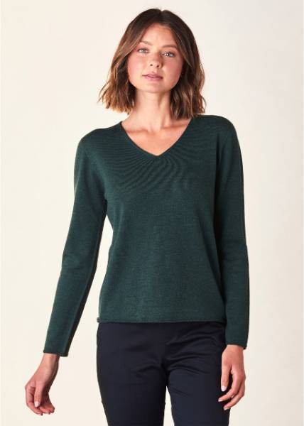 UIMI Scarlet V Merino Wool Top - Ivy Jumpers + Knitwear - Zabecca Living
