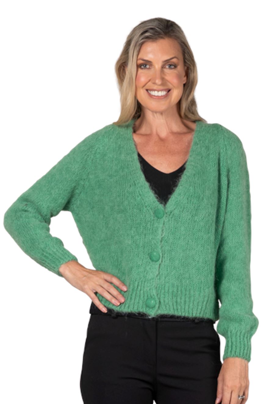 URBAN LUXURY 3 Button Cardigan One Size - Pistachio Jumpers + Knitwear - Zabecca Living