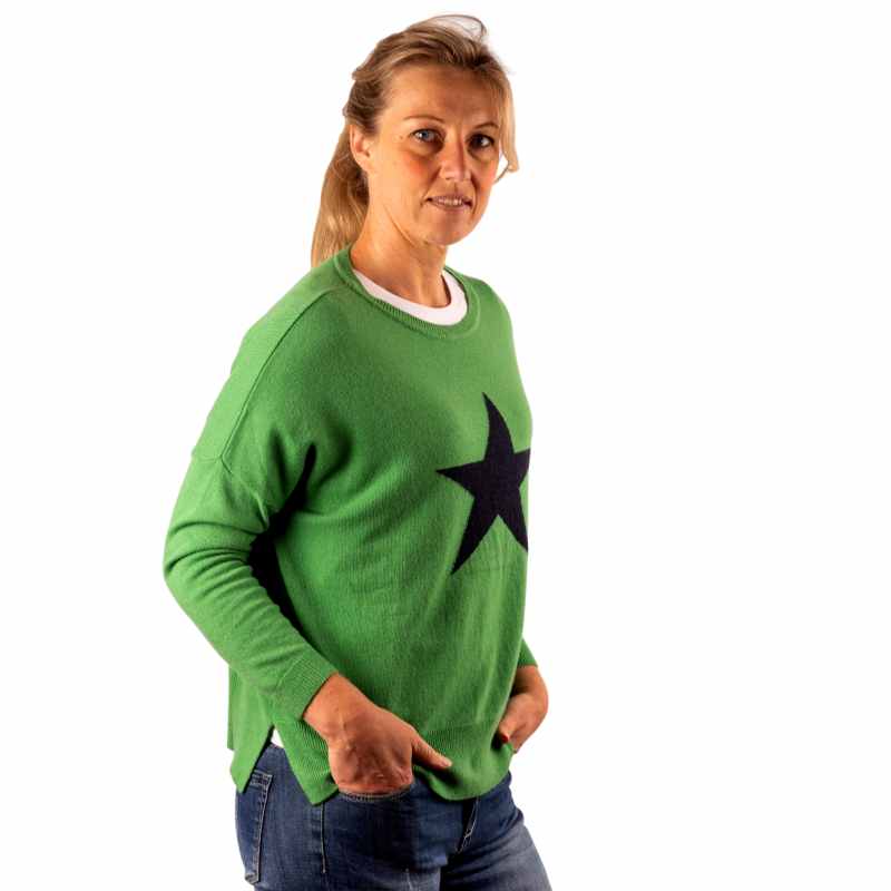 URBAN LUXURY Cashmere Star Sweater One Size - Apple Jumpers + Knitwear - Zabecca Living