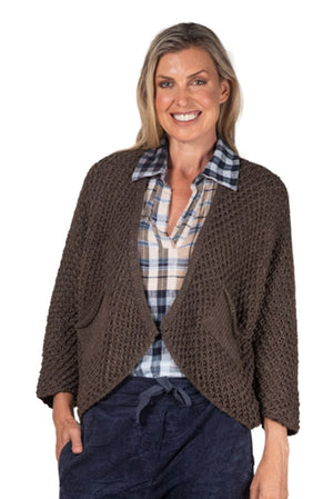URBAN LUXURY Chunky Cardigan One Size - Chocolate Jumpers + Knitwear - Zabecca Living
