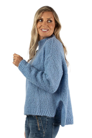 URBAN LUXURY Chunky Jumper -Baby Blue Jumpers + Knitwear - Zabecca Living