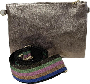 URBAN LUXURY Foiled Crossover Bag - Beige bag - Zabecca Living