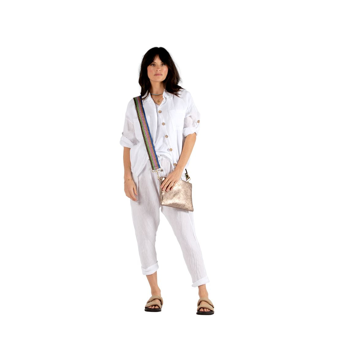 URBAN LUXURY Foiled Crossover Bag - Beige bag - Zabecca Living