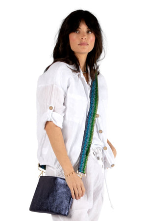 URBAN LUXURY Foiled Crossover Bag - Blue bag - Zabecca Living