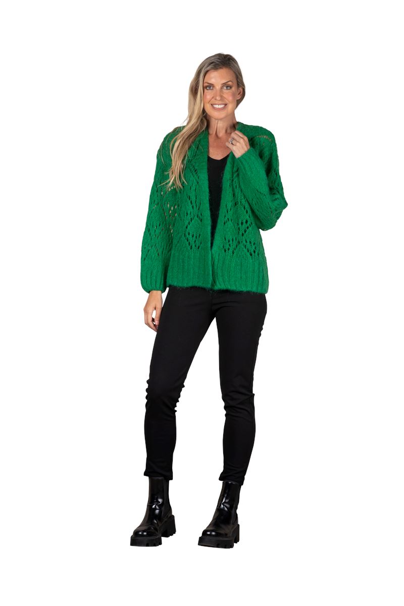 URBAN LUXURY Knitted Cardigan - Green CARDIGAN - Zabecca Living