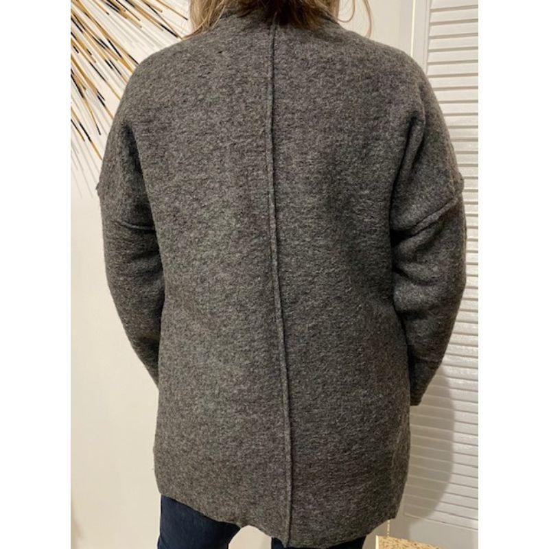 URBAN LUXURY Long Jacket with Buttons - Grey Jackets + Coats - Zabecca Living