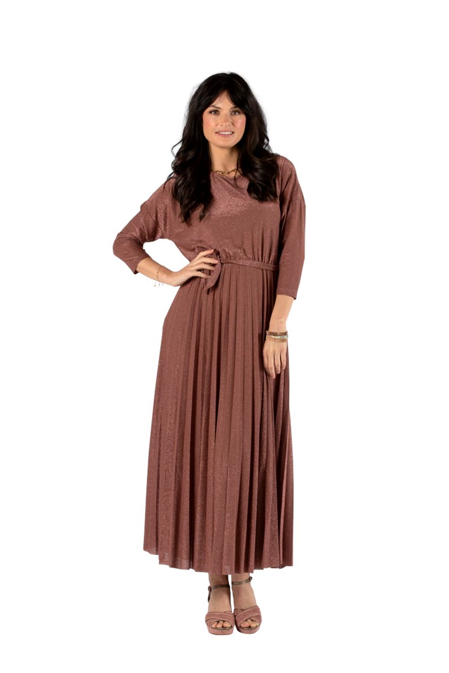 URBAN LUXURY Lurex Elbow Dress - Copper Dress - Zabecca Living