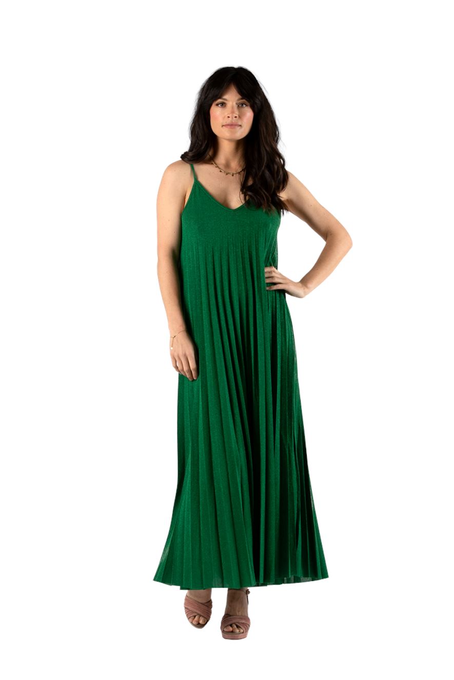 URBAN LUXURY Lurex Long Dress - Emerald Dress - Zabecca Living