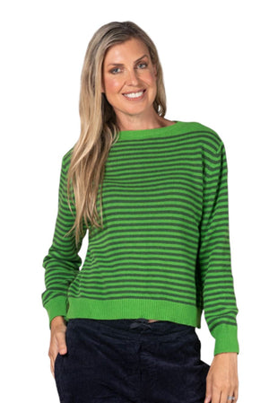 URBAN LUXURY Striped Sweater - Apple Jumpers + Knitwear - Zabecca Living