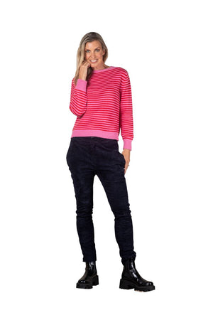 URBAN LUXURY Striped Sweater - Red and Pink Jumpers + Knitwear - Zabecca Living