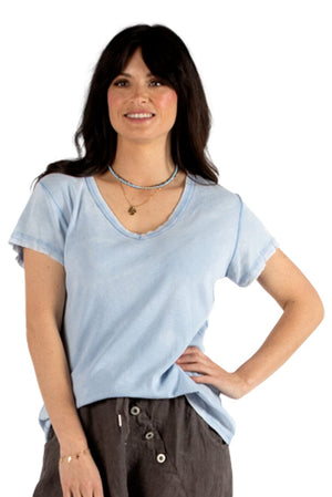 URBAN LUXURY Washed Tee - Baby Blue Tee - Zabecca Living