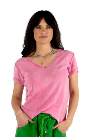 URBAN LUXURY Washed Tee - Strawberry Tee - Zabecca Living