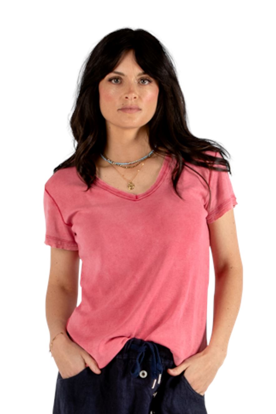URBAN LUXURY Washed Tee - Watermelon Tee - Zabecca Living