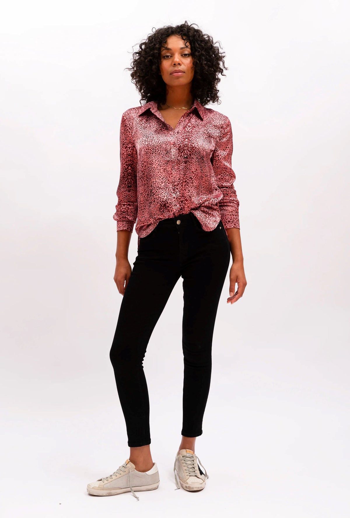 WE ARE THE OTHERS Carmen Shirt - Pink Leopard Shirts & Blouses - Zabecca Living