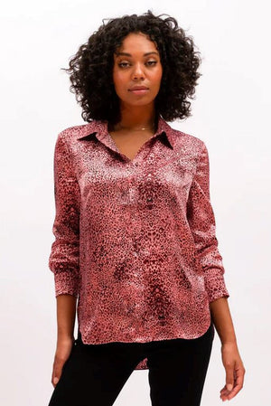 WE ARE THE OTHERS Carmen Shirt - Pink Leopard Shirts & Blouses - Zabecca Living