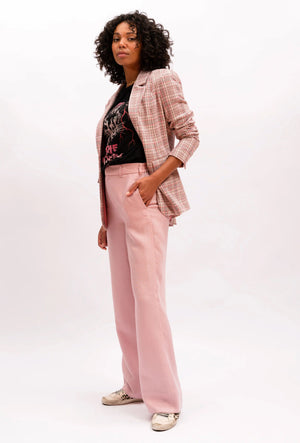 WE ARE THE OTHERS Jules Longline Blazer - Pink Check Jacket - Zabecca Living