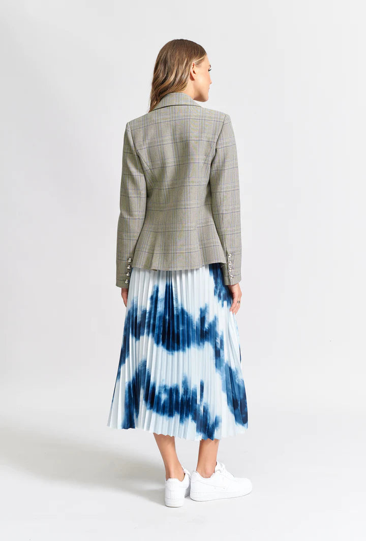 WE ARE THE OTHERS The Check Fitted Blazer - Blue Check Jacket - Zabecca Living