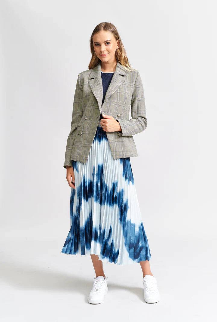 WE ARE THE OTHERS The Check Fitted Blazer - Blue Check Jacket - Zabecca Living