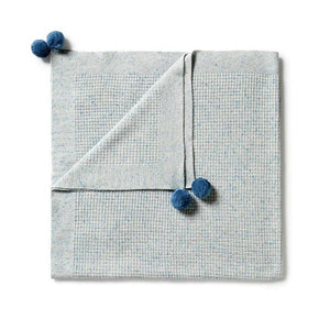 WILSON AND FRENCHY Knitted Fleck Blanket - Bluestone BABY BLANKET - Zabecca Living