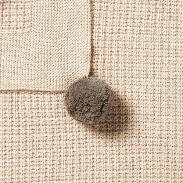 WILSON AND FRENCHY Knitted Fleck Blanket - Oatmeal Melange BABY BLANKET - Zabecca Living
