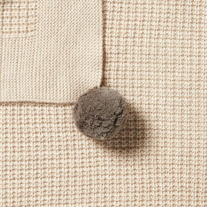 WILSON AND FRENCHY Knitted Fleck Blanket - Oatmeal Melange BABY BLANKET - Zabecca Living