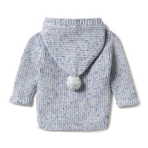 WILSON AND FRENCHY Knitted Jacket - Deep Blue Fleck BABY CLOTHING - Zabecca Living