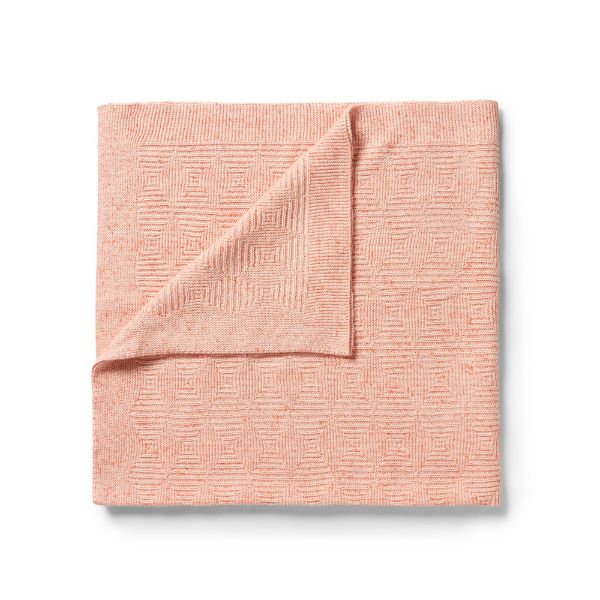 WILSON AND FRENCHY Knitted Jacquard Blanket - Silver Peony Fleck BABY BLANKET - Zabecca Living